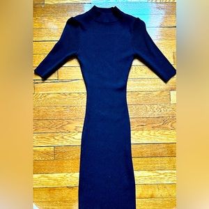Say What? Ribbed Fitted Mockneck Dress